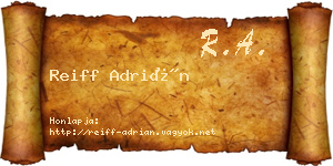 Reiff Adrián névjegykártya